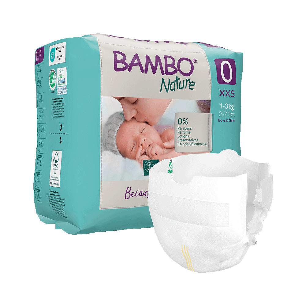 Pieluszki Bambo Nature 0 (1-3 kg, 24szt.)