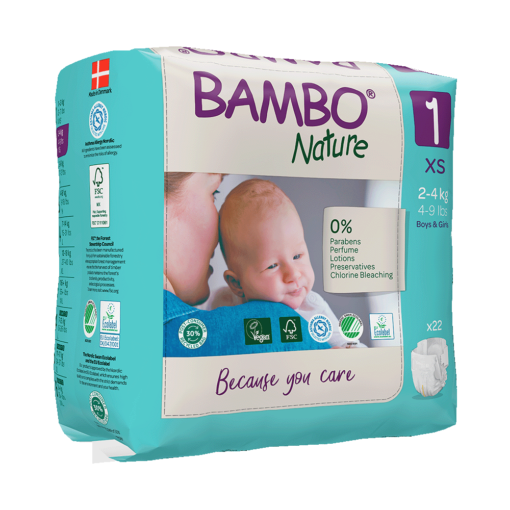 Pieluszki Bambo Nature 1 New Born (2-4 kg, 22szt.)