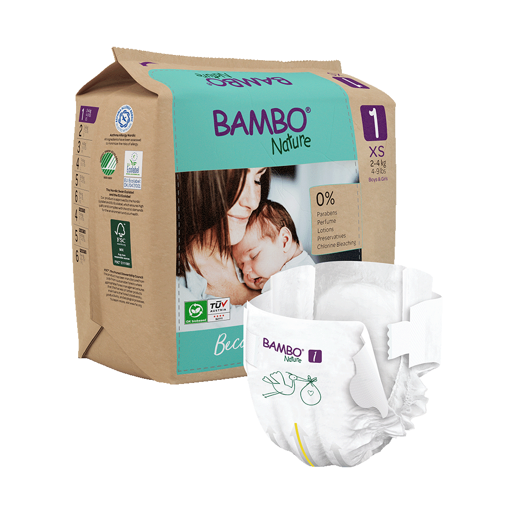 Pieluszki Bambo Nature 1 (2-4 kg, 22szt.)