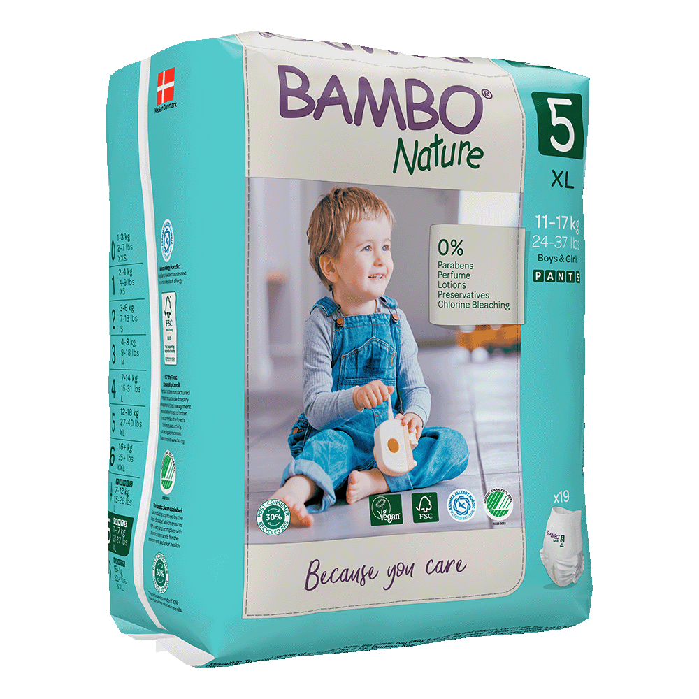 Pieluchomajtki Bambo Nature 5 (12-18 kg, 19szt.)