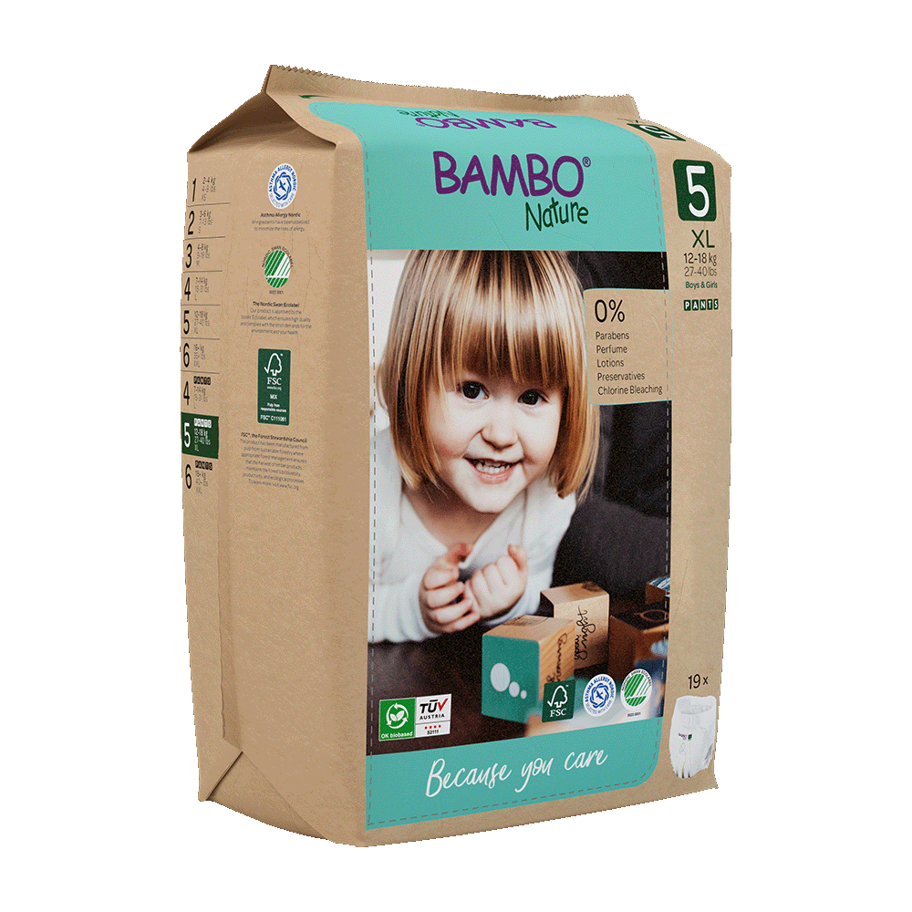 Pieluchomajtki Bambo Nature 5 (12-18 kg, 19szt.)