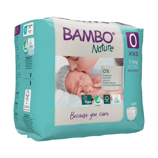 Pieluszki Bambo Nature 0 (1-3 kg, 24szt.)